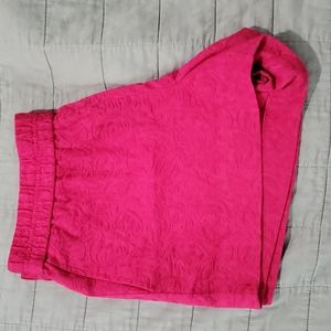 J Crew Magenta Pull On Shorts Size 10 Floral Fabric
